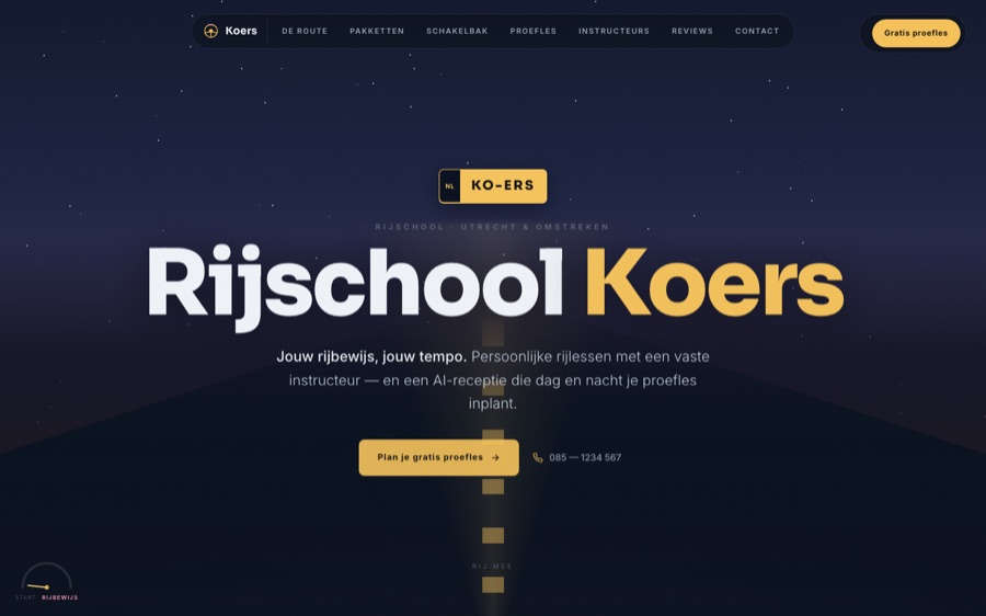 Voorbeeld van het ontwerp Nachtrit