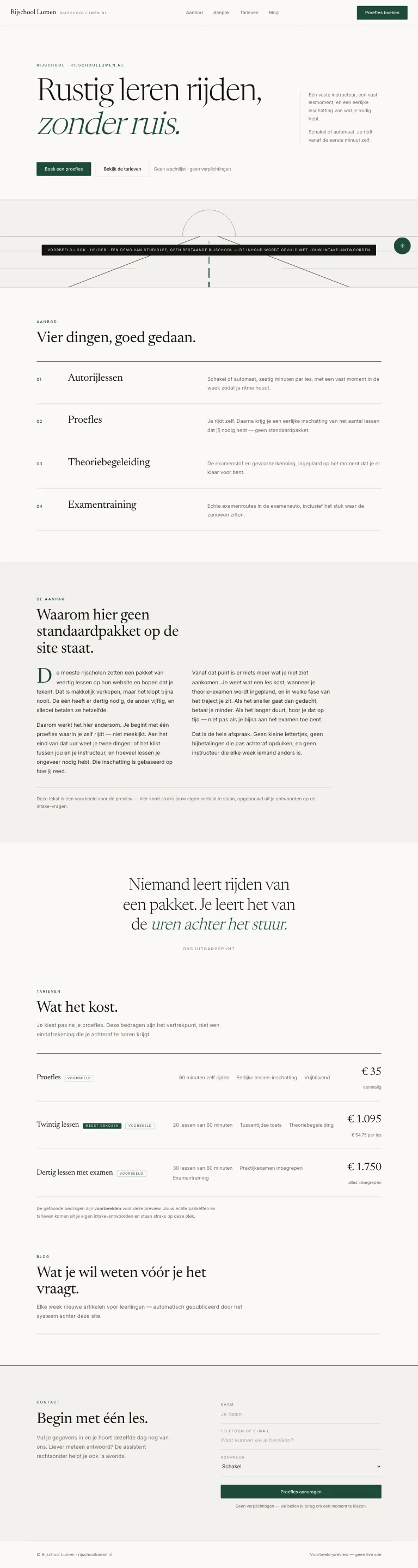 Voorbeeld van het ontwerp Helder