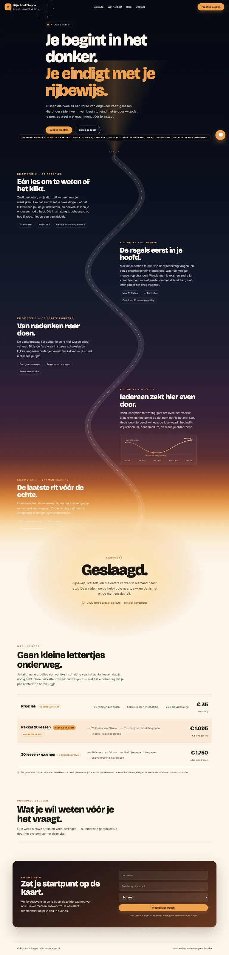 Voorbeeld van het ontwerp De Route