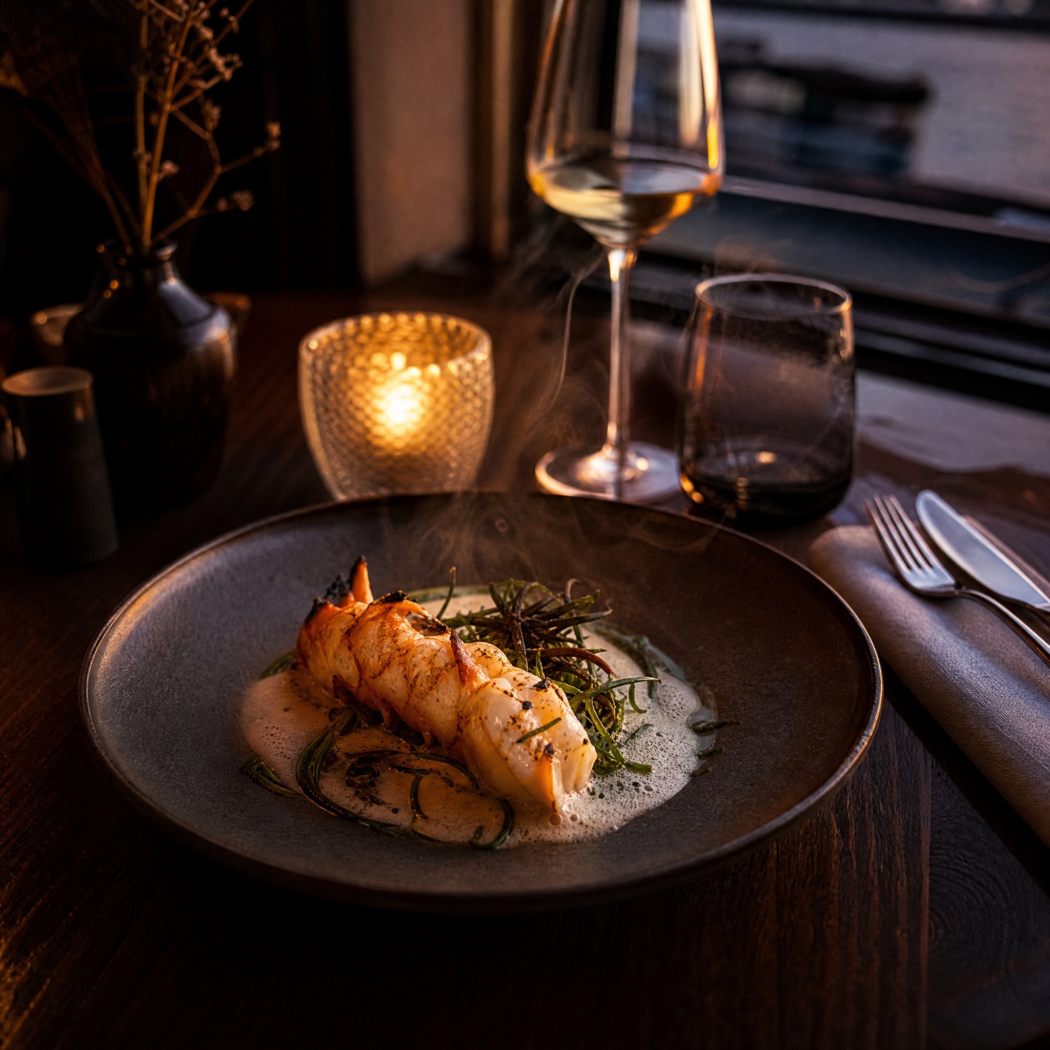 Langoustine van het open vuur