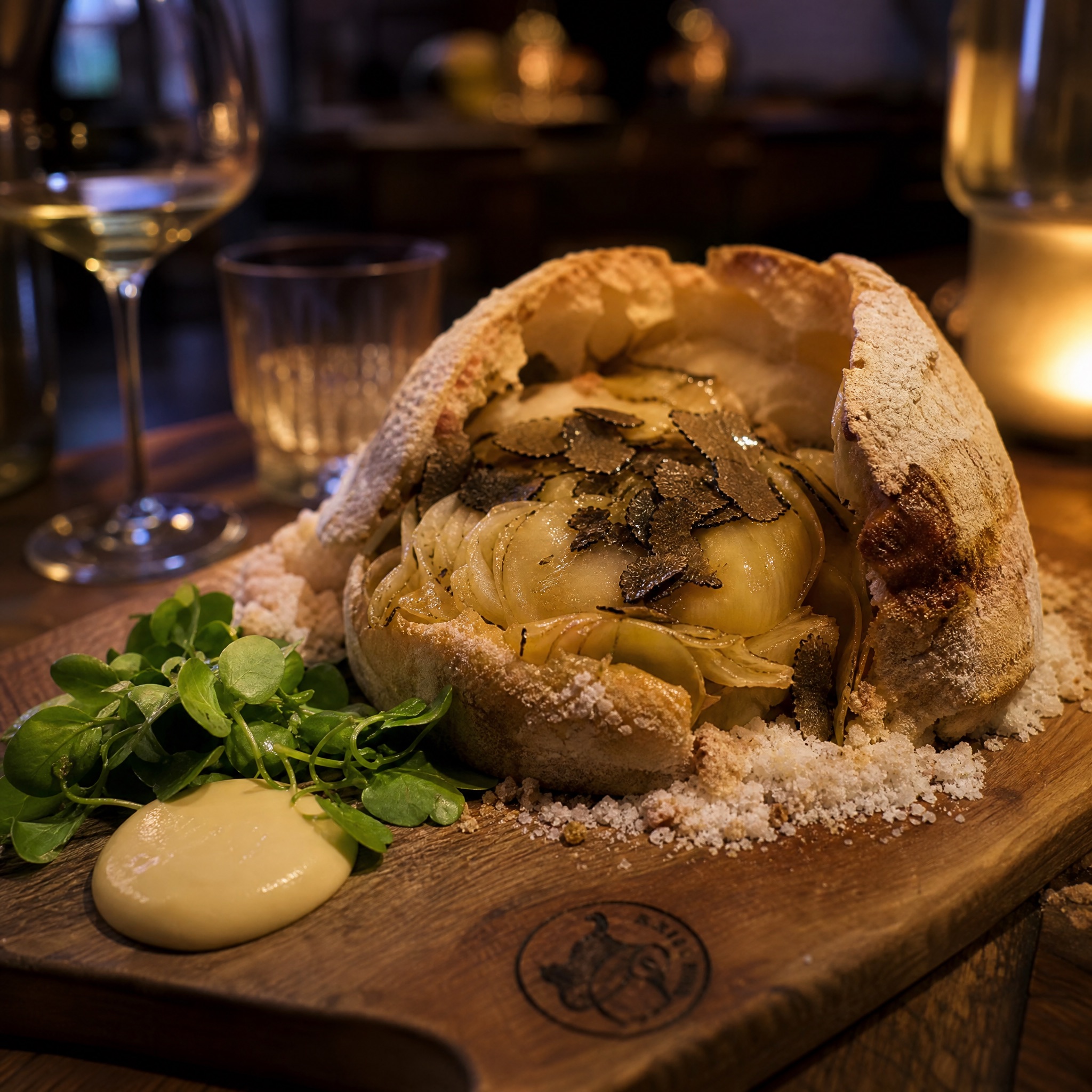Knolselderij uit de as met truffel