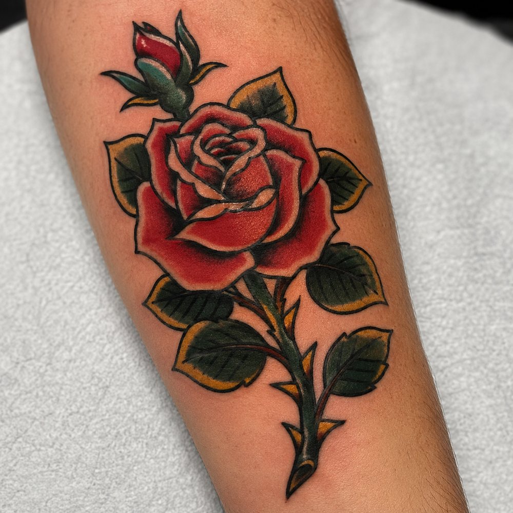 Traditional roos van de flash-wand, vol kleur