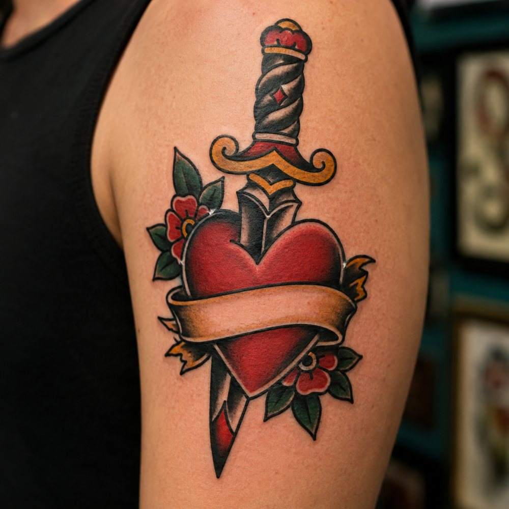 Traditional tattoo klassiek kleurenpalet